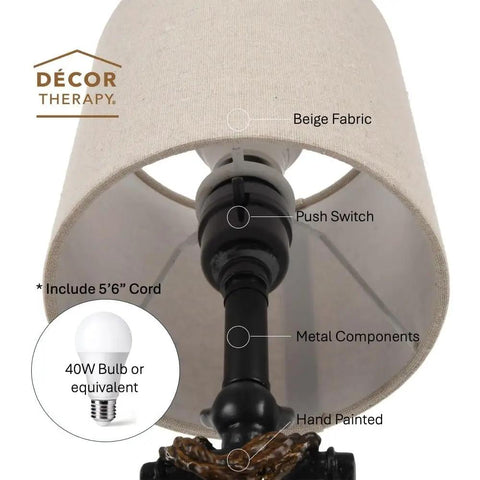 Anchor Resin Accent Lamp With Easy On Off Push Through Switch In Coastal Navy Finish For That Chill Nautical Vibe close-up