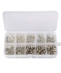 320 Piece Metric Alloy Nut And Bolt Assortment Kit With M2 Through M5 Pan Head Screws, Nuts, Flat Washers And Spring Washers in box