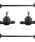 4Pc Front Lower Ball Joints And Front Sway Bar Link Kit Bolt-On Fit For Hyundai Accent 2006-2011, Kia Rio 2006-2011, Rio5 2006-2011 Replacement Parts K500015 K80858 K80859 black suspension kit with two ball joints and two sway bar links