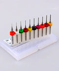 PCB Drill Bit Set Tungsten Carbide Micro Twist Bits For Circuit Boards Pro Precision Thumb Drill Bits 10 Piece Mini Kit