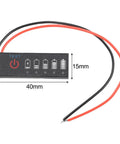 Straight Up Led Battery Voltage Gauge 5V To 21V with five bright lights and wires, measuring 40x15mm.