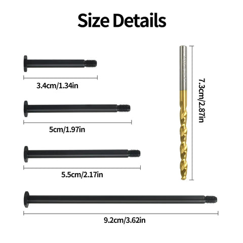 Traxxas Suspension Screw Pin Set Replacement Parts For 1/5 X Maxx 6S 8S And 1/6 XRT 8S RC Trucks size details showing hard anodized alloy pins.
