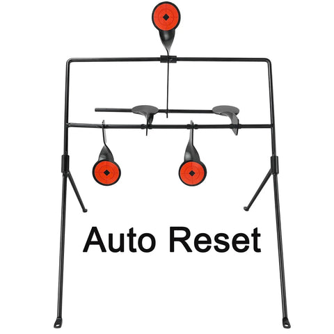 Auto Resetting BB Gun Targets For.177 And.20 Caliber With Stickers, No Fuss Quick Reset, black steel target frame view