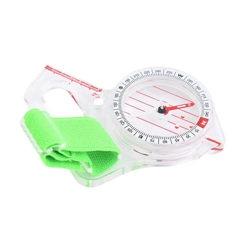 All In One Thumb Compass With Ruler For Hiking And Survival A Handy Map Reading And Navigation Tool with green strap