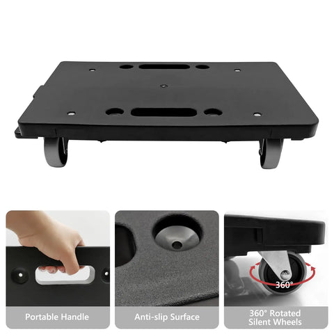 Heavy Duty Furniture Mover Dolly With Wheels 16 Inch Flat Cart Interlocking Design Black Holds Up To 440 Lbs