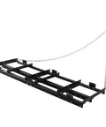 Tow Behind Gravel Drag Harrow Driveway Grader 6 Ft Power Rake For Gravel Sand Soil And Hay Lawn Leveling ATV UTV Tractor Compatible Beefy Steel With Black Powder Coat, showing steel frame and chain attachment.