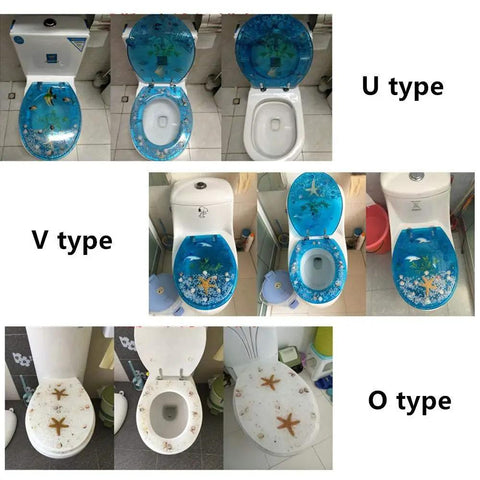 Top Shelf Soft Close Toilet Seat With Silent Slow Drop Lid That Kills Slamming Noise Universal Mounting Hardware shown on U, V, and O type toilets.