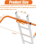 Heavy Duty Ladder Stabilizer With Tool Tray For Roof Gutter Cleaning Wing Span Stand Off Non Slip Rubber Bottom Feet Extended Ladder Accessory That Protects Walls From Scratches And Keeps Tools Handy, aluminum, 37-41 in