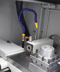 Heavy Duty Flexible Coolant Hose For Machine Shops Straight Up Rock Solid Water And Oil Delivery Tube With Swivel Threaded Ends inside machine.