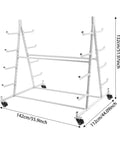 Heavy Duty Mobile Storage Rack For Lumber And Conduit Pipes, Double Sided Design With Premium Iron Frame, showing dimensions and structure.