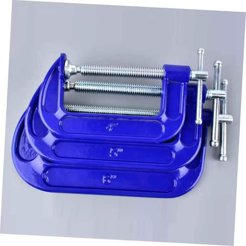Set of 4 Inch Thickened G Clamp With Quick Release For Woodworking And DIY Projects Heavy Duty Metal C Clamp in blue finish