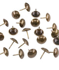 Top Shelf Antique Bronze Upholstery Tacks 200 Pcs 3/4 Inch Round Head Furniture Nails arranged on a white background.