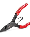 9 Inch Lock Ring Pliers For Installing And Removing External Retaining Rings With Flat Tips And Serrated Jaw Heavy Duty Workhorse Pro Grade Automotive And Machinery Tool For DIY Projects shown with open red handles.
