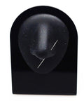 Two Pack Titanium Implant Grade Insertion Tapers For Threadless Labret Bar 1.0mm 1.2mm 18G 16G Set displayed on black stand