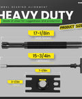 Universal Boat Gimbal Bearing Puller And Alignment Tool Kit diagram showing sizes and parts with steel and black finish.