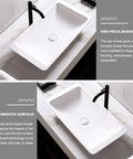 Slick Polished Artificial Stone Countertop Bathroom Sink With Integrated Drain Heavy Duty Oval Art Basin For Modern Vanity Cabinet top view on marble countertop.