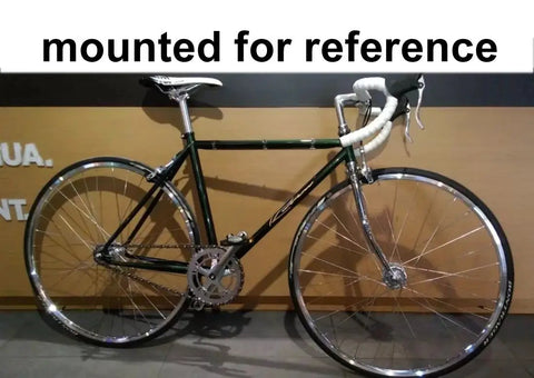 Fixed gear bike with mounted 28T Fixed Gear Bicycle Sprocket With Brake Disc Mount Big Chain Wheel on display