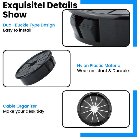 Kick Your Cable Chaos To The Curb With These Petal Shaped Nylon Grommets And Wire Hole Covers For Neat Cord Management On Metal Wooden Or Acrylic Panels Set Of Five 25Mm Buckles For A Slick Tight Workspace Build, showing dual-buckle design and nylon material.