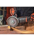 Worker using Zip Cut Off Wheel 4.5 By 3/64 By 7/8 Inch T1 Beefed Up Heavy Duty Reinforced Cut Off Disc for cutting metal