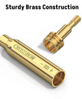 Red Laser Crossbow Bore Sight For Bow And Crossbow Arrows Threaded Sighting Tool with brass construction components shown