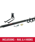 32 Inch FastTrack Garage Rail With All In One Hook Kit Black Heavy Duty Tool Organizer For Home Garage Shed Garden