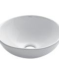 Elavo Round Vessel White Porcelain Ceramic Bathroom Sink 16 Inch for Modern Bathrooms, Scratch Resistant Design