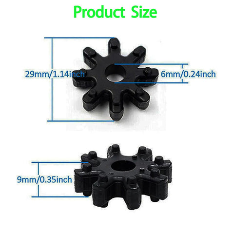 8 Piece Black Flexible Steering Coupler Kit for Hyundai and Kia Vehicles Fits Elantra Sonata Santa Fe Azera Veloster Fixes Steering Vibration And Noise From The Intermediate Shaft product dimensions.