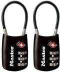 Set Your Own Combo TSA Travel Lock For Luggage And Zippers, Rugged Padlock With Cable Shackle, Colors May Vary, Perfect For Backpacks