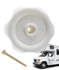 Dude, Upgrade Your Ride With This Smooth Twist Interior Window Latch Knob designed for RVs, white ABS plastic, 1 inch opening.