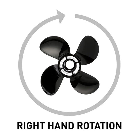 Fresh 4 Blade Aluminum Propeller Features Spitfire Geometry Delivering Legit Acceleration Boost And Slick Handling For 25 30 40Hp Outboards With 10 6 Inch Diameter And 12 Inch Pitch Right Hand Rotation shown from above