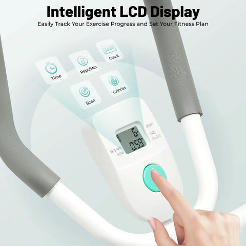 LCD display with finger pressing button on Foldable Ab Trainer For Your Home Gym, Adjustable Full Body Workout Machine