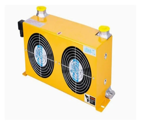 Beefy High Flow Hydraulic Aluminum Oil Cooler 60 L Per Minute Air Cooled Radiator With Dual 48 Watt Fans Low Noise Heat Exchanger 12 Volt System Wide Application For Automotive And Industrial Machinery