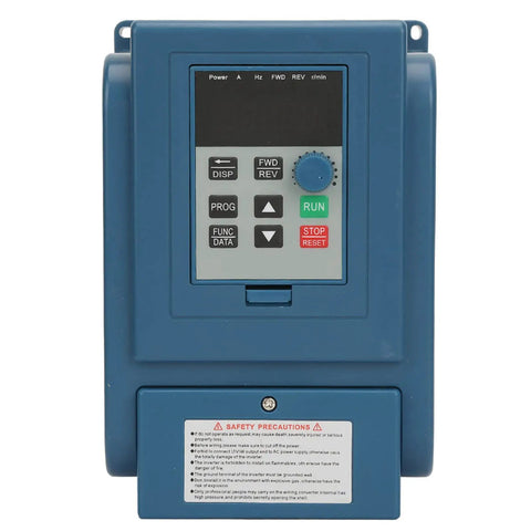 380V 6A VFD Inverter For 2.2kW 3-Phase Motors, Go-To Variable Frequency Drive With PWM Control, Low Noise, EMI Shield, Quick Install Speed Controller For Industrial Apps, blue control panel