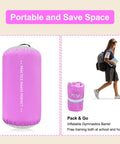 Inflatable Gymnastics Roller Tumbling Barrel 3.3ft Long By 2ft Diameter Octagon Mat Roll in pink portable pouch
