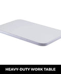 Beefy Dual Instrument Motorized Working Table for Optics and Eyewear with white scratch-resistant eco-friendly plywood top