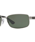 Rectangular Sunglasses With Gunmetal Frame And Green Polarized Lenses For All Day Comfort And Everyday Go To Style, 60mm Width, UV Protection, Lightweight And Durable Eyewear For Men And Women