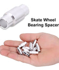 Aluminum Alloy Stepped Skate Wheel Bearing Spacers 10 Pack For Inline Skates Replacement shown in hand