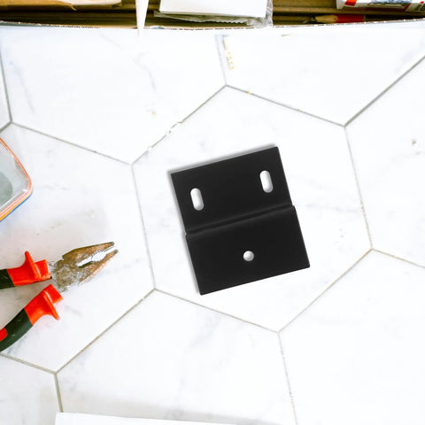 Z Shaped Cabinet Brackets 2 Pieces Heavy Duty Moisture Proof Iron Shelf Supports on tile background
