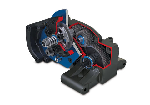 Cross-section of Pro Series Magnum 272R Transmission Bundle With 86 Tooth Spur Gear And 23 Tooth Pinion Gear For One Tenth Scale 2WD