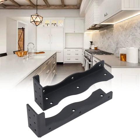 Heavy Duty Carbon Steel Floating Shelf Bracket With Rust-Proof Frosted Black Coating, kitchen setting, 80 lb capacity