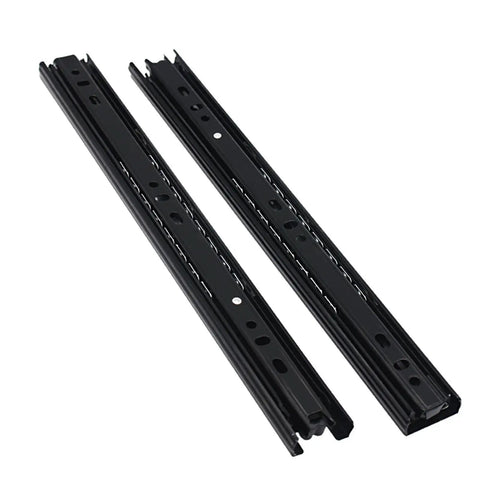 Silent 3-Section Ball Bearing Drawer Slides Set Cold Rolled Steel Track for Cabinets and Wardrobes with Soft Close, 10 Inch Black 2 Pack
