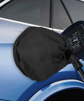 Magnetic Ev Charger Port Cover With All Weather Rain Snow Uv Shield For Electric Cars Portable Black charging port protector on vehicle.
