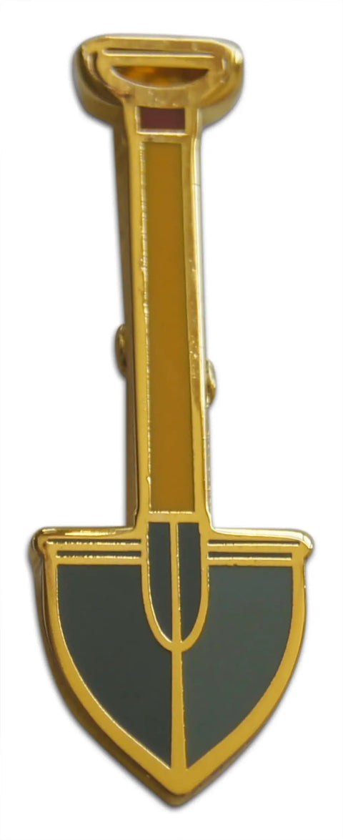 Straight Up Sweet Spring Gardening Enamel Lapel Pin Set For Suit Jacket And Necktie Three Piece Spade Shovel Hat Pin Kit with detailed shovel design.