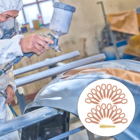 Dent Pulling Rings Panel Welder Tool Kit With Iron Shaping Tabs For Automotive Sheet Metal Repair shown during car painting process