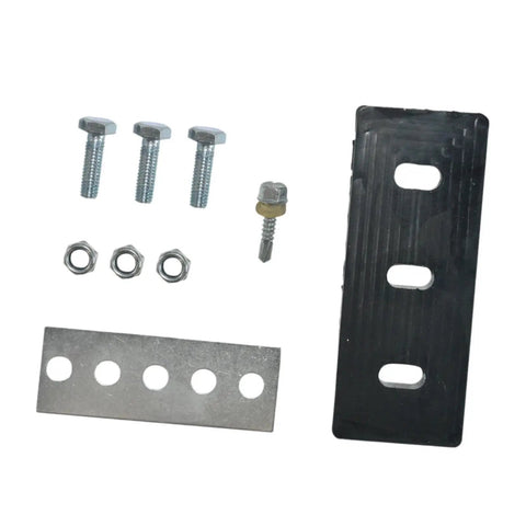 Upgrade Your Two Stage Snow Blower With This Universal 3 Blade Impeller Kit To Boost Throwing Power And Efficiency By Reducing The Gap For Smashing Through Heavy Winter Flurries And Popping Clear Driveways Effortlessly. Image of metal plate, bolts, and nuts for snow blower upgrade.