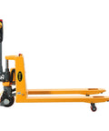 ApolloLift Driving Wheel With Motor Assembly For Electric Pallet Jack side view showcasing yellow casted housing and sturdy wheels.