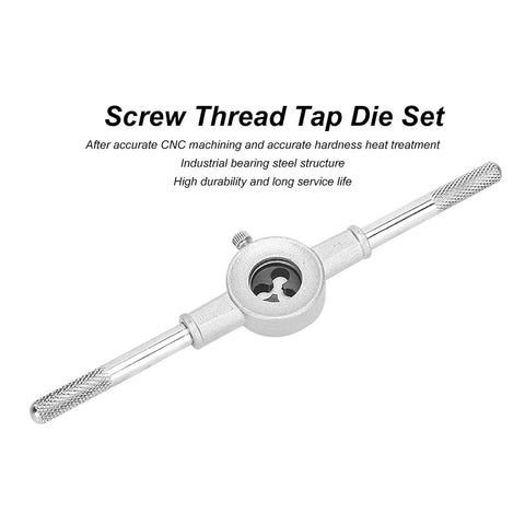 Solid 11 Piece Screw Thread Tap Die Set With Precision CNC Machined Tools Made For Heavy Duty Mechanical Jobs And Hard Steel Cutting Up To 60 Hrc High Performance Hand Tool Kit Including Quick Grip 25mm Wrench, tap wrench