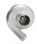 Front view of 1000W Micro Hydro Turbine Generator For Home Use, metallic snail-shaped turbine, part of portable water power system.
