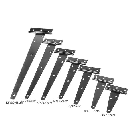 4 Pack Black T Shape Triangle Door Hinges 3 Inch For Cabinets Gates Sheds Wood Boxes Durable Corrosion Resistant Easy Install