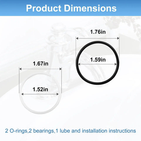 Product dimensions of O Ring Seal Kit For Kitchen Faucets With Two O Rings Two Bearings And One Lube Repair Kit